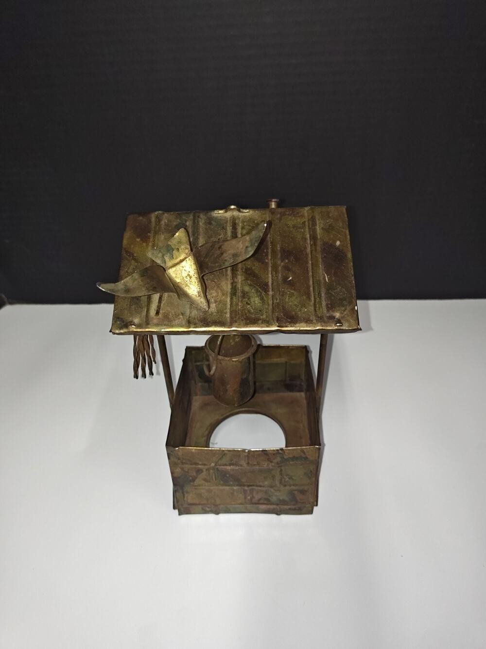 Vintage Copper Music Box Water Well With Bird Plays Raindrops Keep Falling Decor